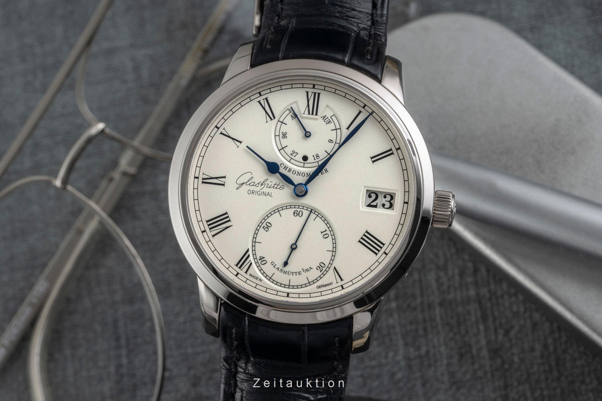 Glashütte Senator 18 ct white gold manual winding men's watch 1-58-01-01-04-04  [2605713]