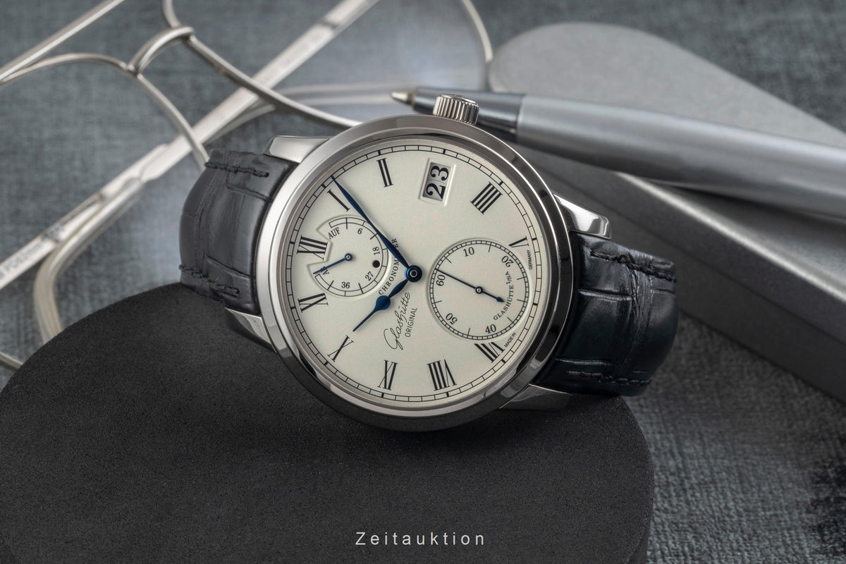 Glashütte Senator 18 ct white gold manual winding men's watch 1-58-01-01-04-04  [2605713]