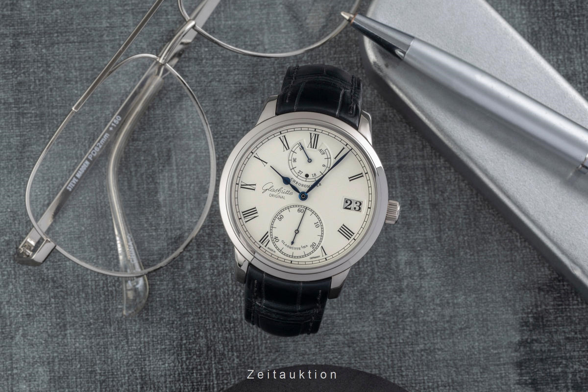 Glashütte Senator 18 ct white gold manual winding men's watch 1-58-01-01-04-04  [2605713]