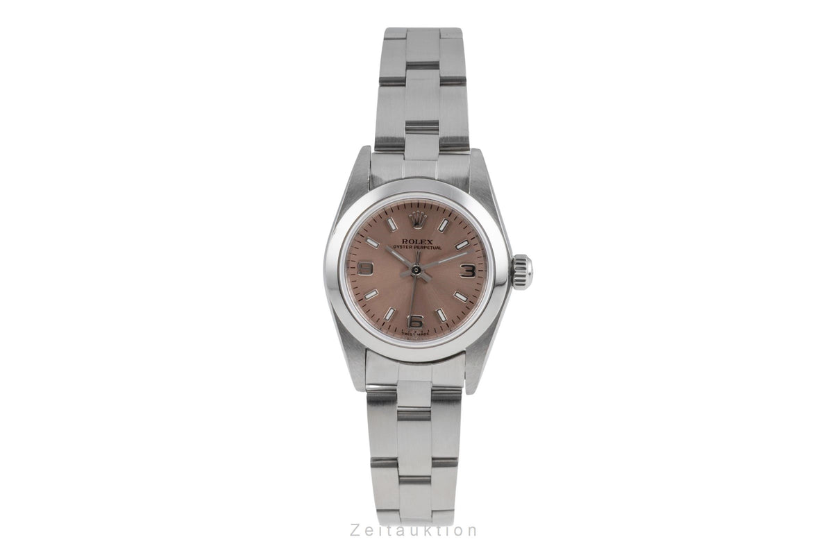 Rolex Oyster Perpetual Salmon Dial Edelstahl Automatik Ref. 76080 B&P 2005 [2605717]