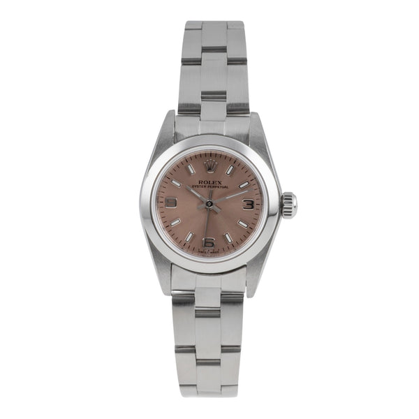 Rolex Oyster Perpetual Salmon Dial Edelstahl Automatik Ref. 76080 B&P 2005 [2605717]