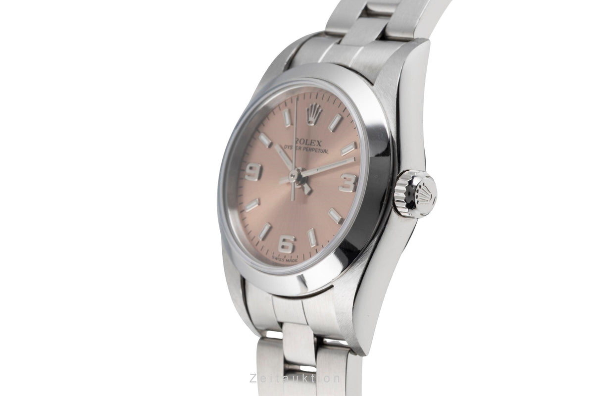 Rolex Oyster Perpetual Salmon Dial Edelstahl Automatik Ref. 76080 B&P 2005 [2605717]