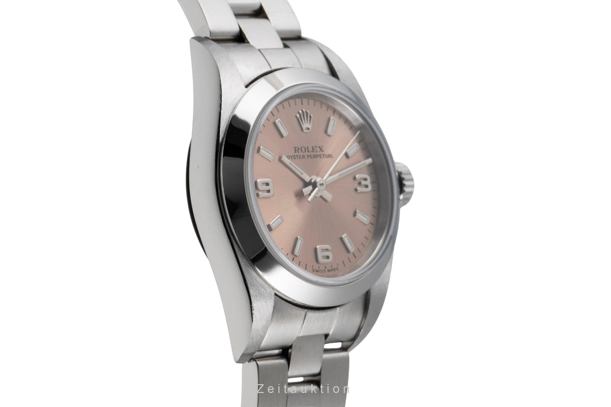 Rolex Oyster Perpetual Salmon Dial Edelstahl Automatik Ref. 76080 B&P 2005 [2605717]