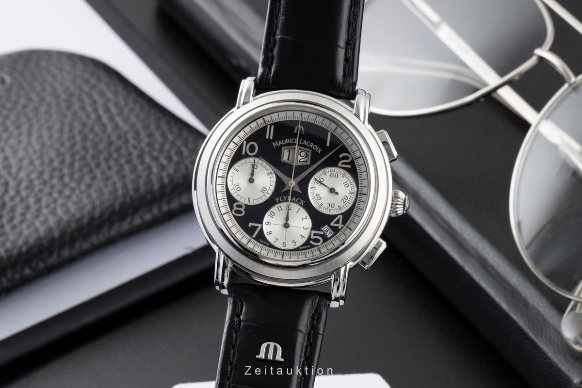 Maurice Lacroix Masterpiece Flyback cronógrafo acero automático reloj para caballeros 15827  [2605719]