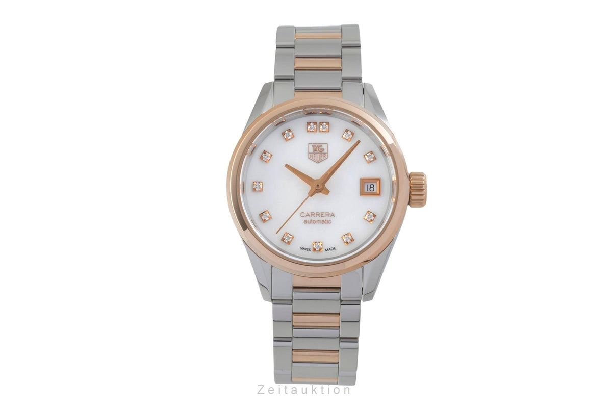Tag Heuer Carrera Lady MOP Diamond Dial Stahl / Gold Automatik Ref WAR2452 [2605723]