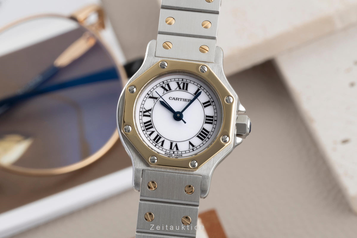 Cartier Santos steel / gold automatic women's watch 0907  [2605729]