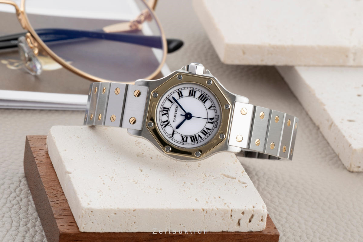 Cartier Santos steel / gold automatic women's watch 0907  [2605729]