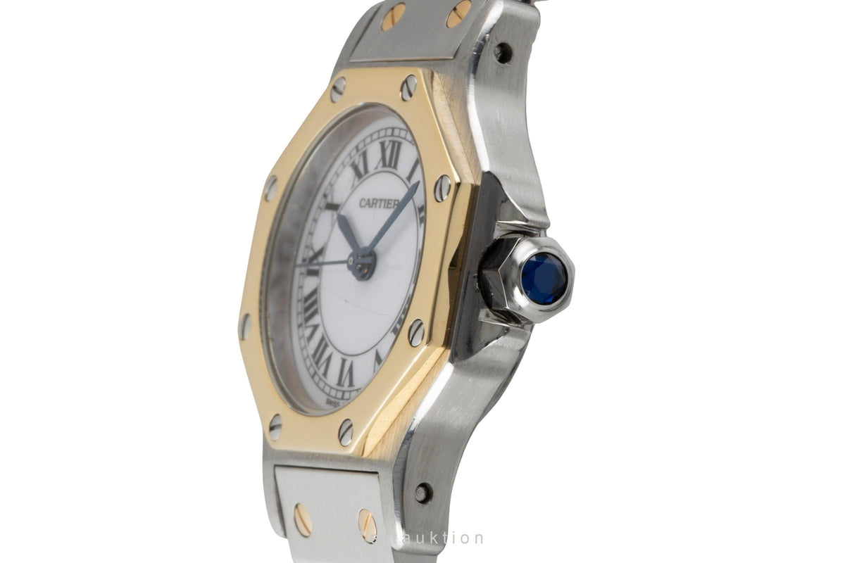 Cartier Santos steel / gold automatic women's watch 0907  [2605729]