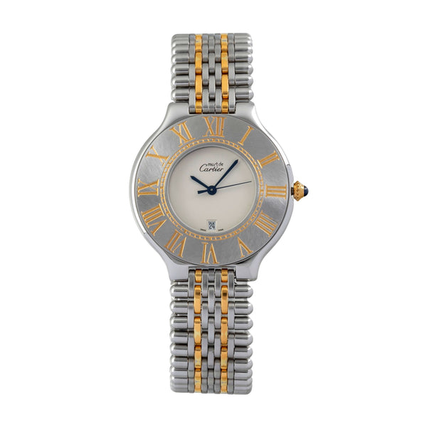Cartier Must De Cartier 21 gilt / steel quartz women's watch W10052F4  [2605732]