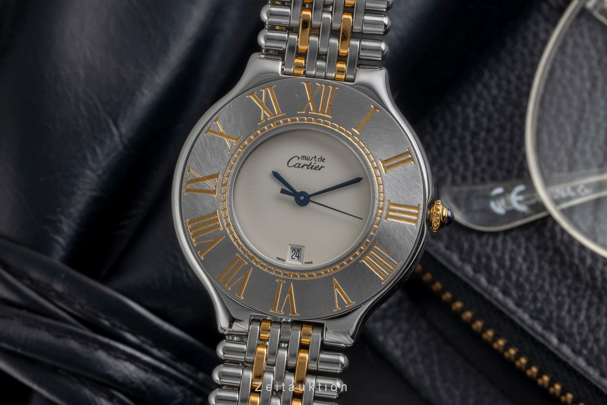 Cartier Must De Cartier 21 gilt / steel quartz women's watch W10052F4  [2605732]