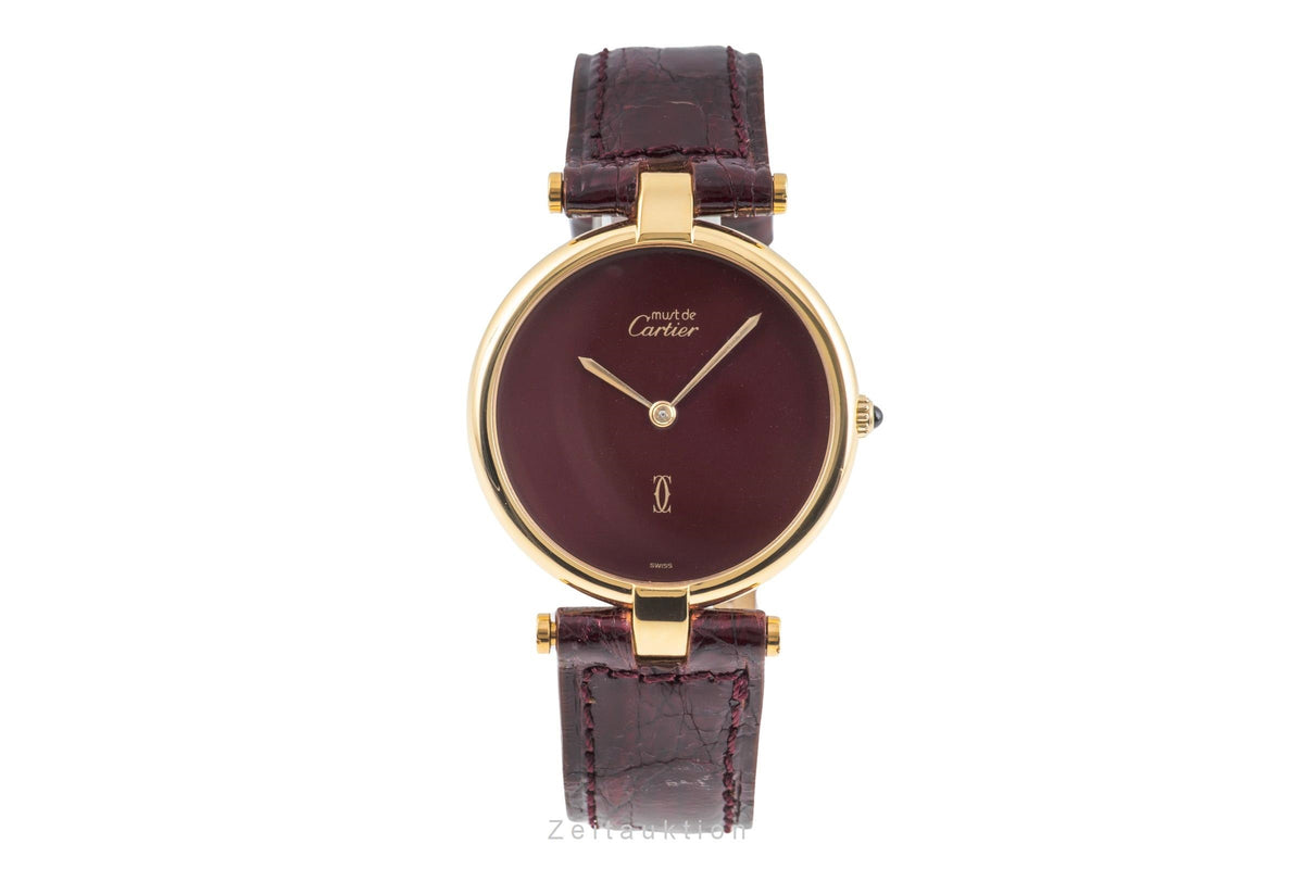 Cartier Vendome argento dorato quarzo orologio da donna  [2605733]