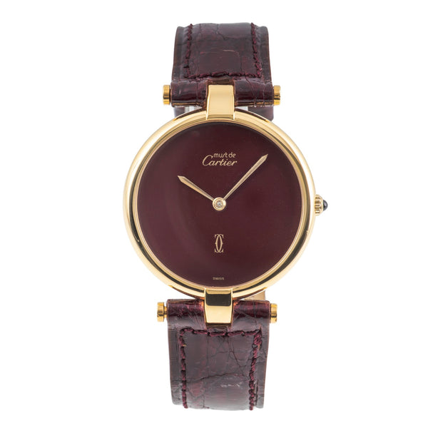 Cartier Vendome argento dorato quarzo orologio da donna  [2605733]