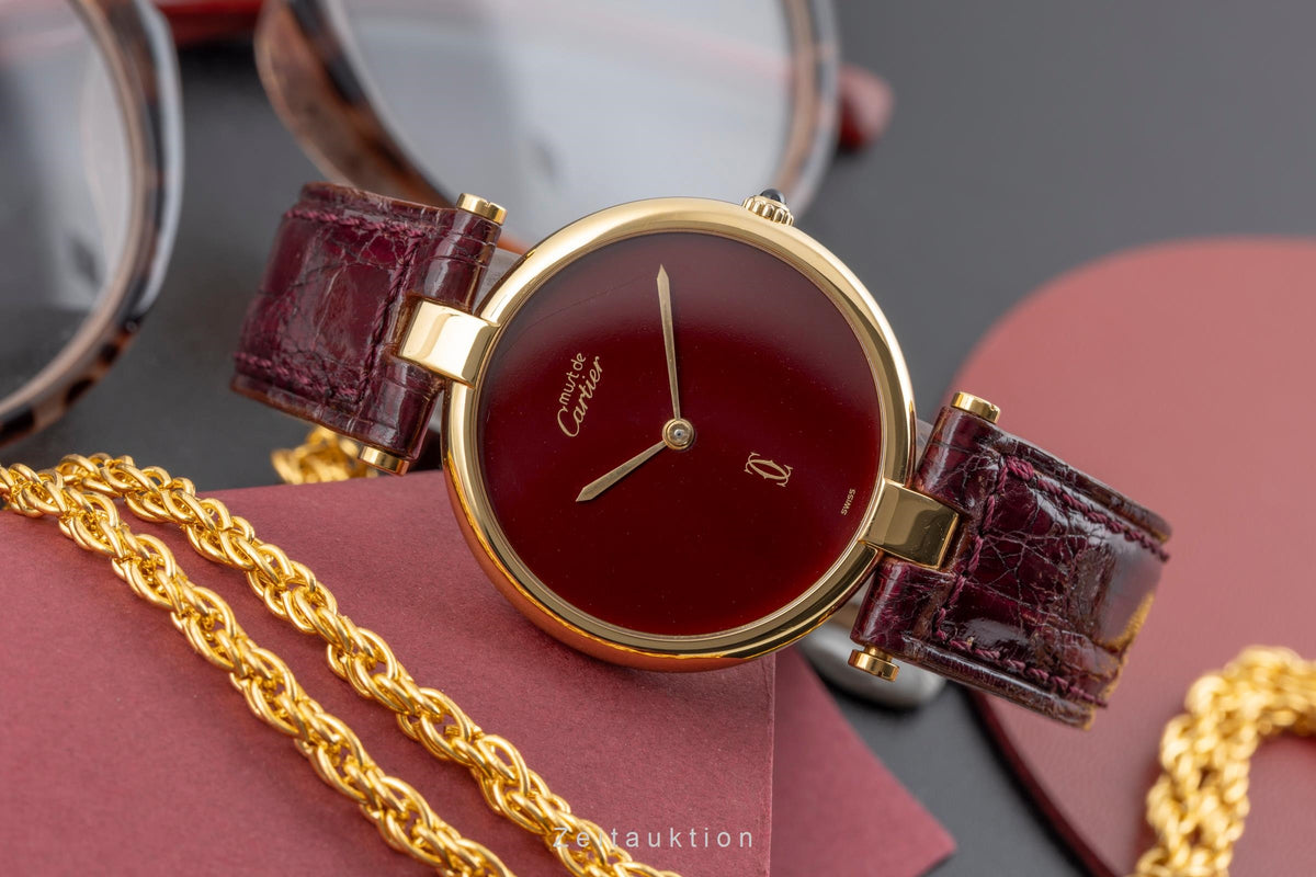 Cartier Vendome argento dorato quarzo orologio da donna  [2605733]