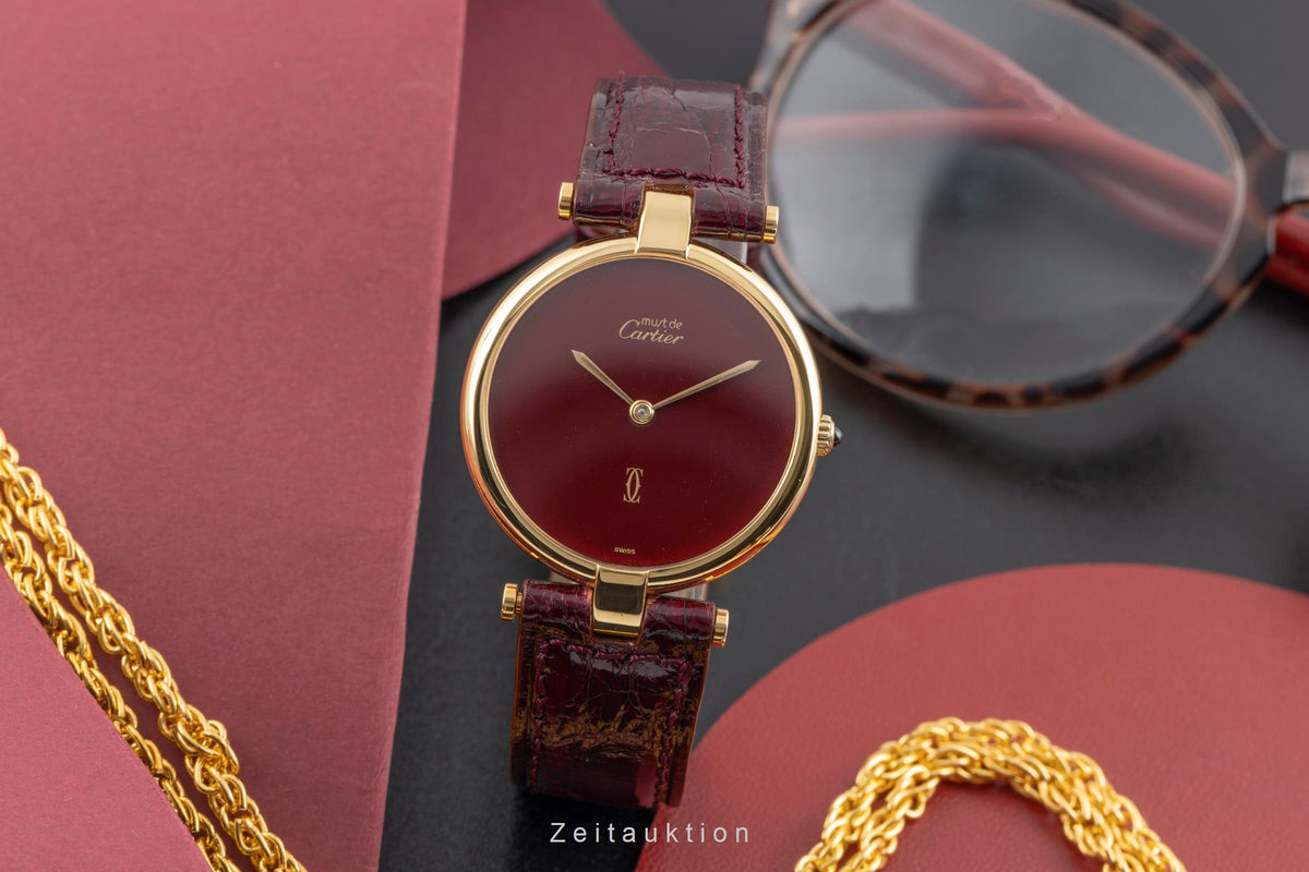 Cartier Vendome argento dorato quarzo orologio da donna  [2605733]