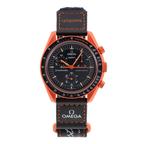 Swatch Omega Moonswatch chronograph ceramic / steel quartz men's watch SO33O100  [2605759]