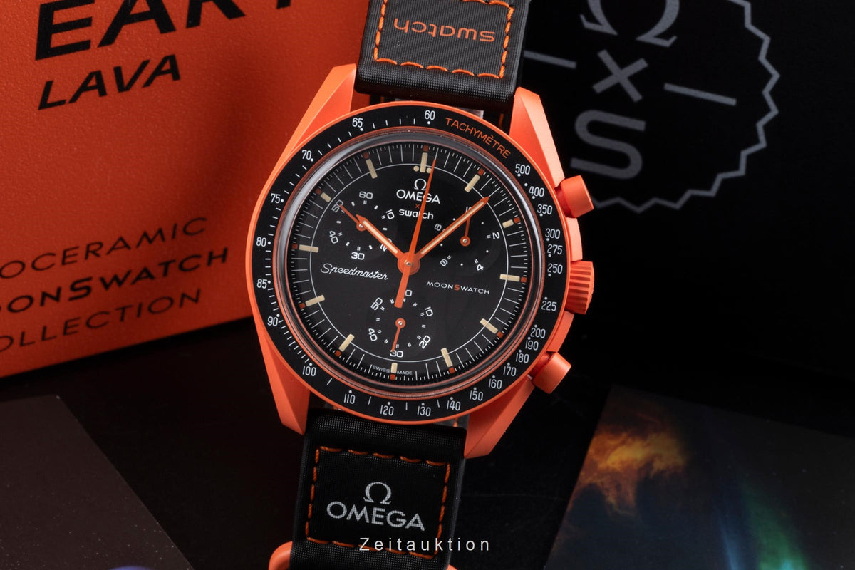 Swatch Omega Moonswatch chronograph ceramic / steel quartz men's watch SO33O100  [2605759]