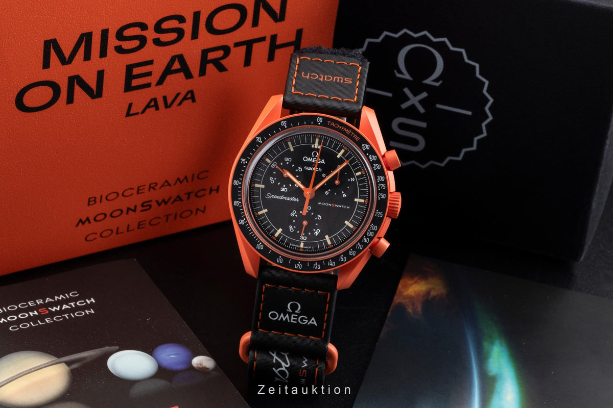Swatch Omega Moonswatch chronograph ceramic / steel quartz men's watch SO33O100  [2605759]