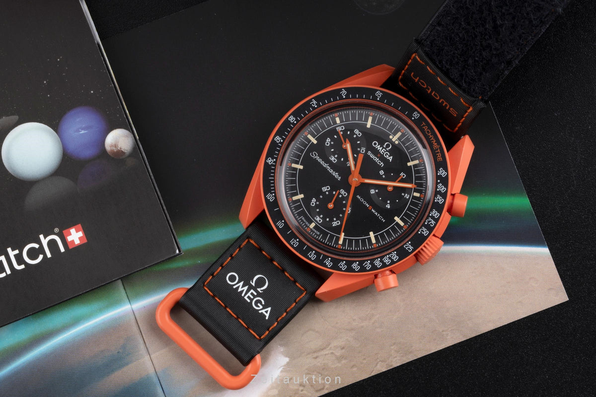 Swatch Omega Moonswatch chronograph ceramic / steel quartz men's watch SO33O100  [2605759]
