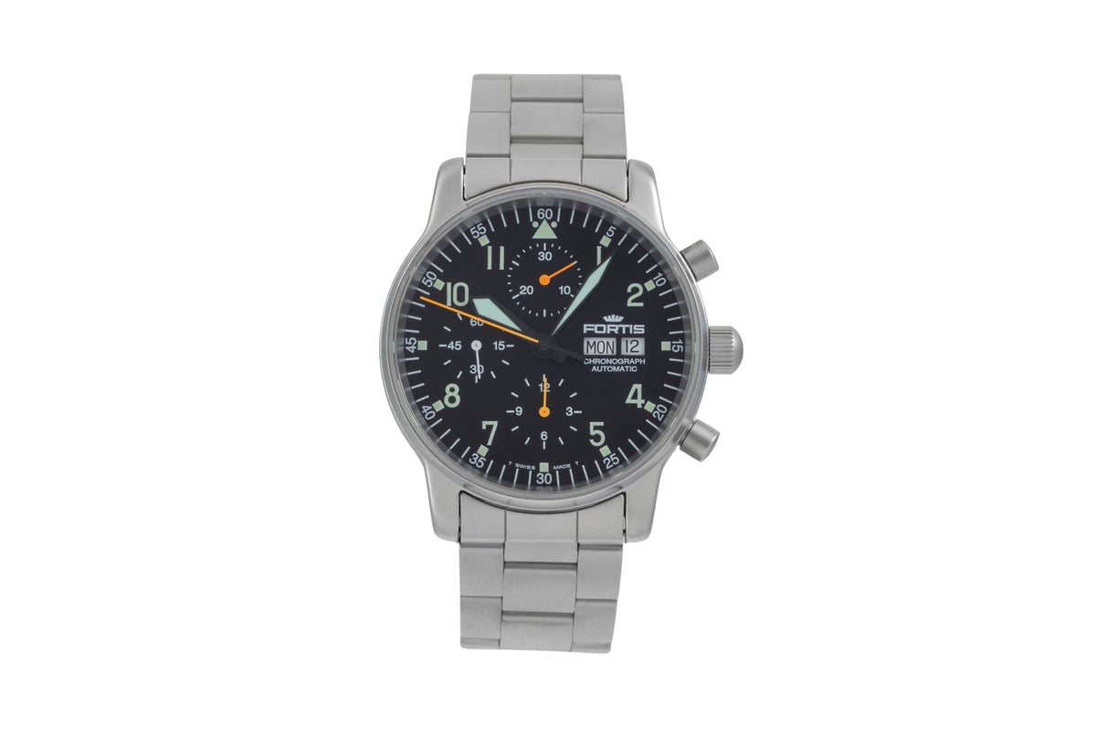 Fortis Flieger Chronograph cronógrafo acero automático reloj para caballeros 597.10.141  [2605773]