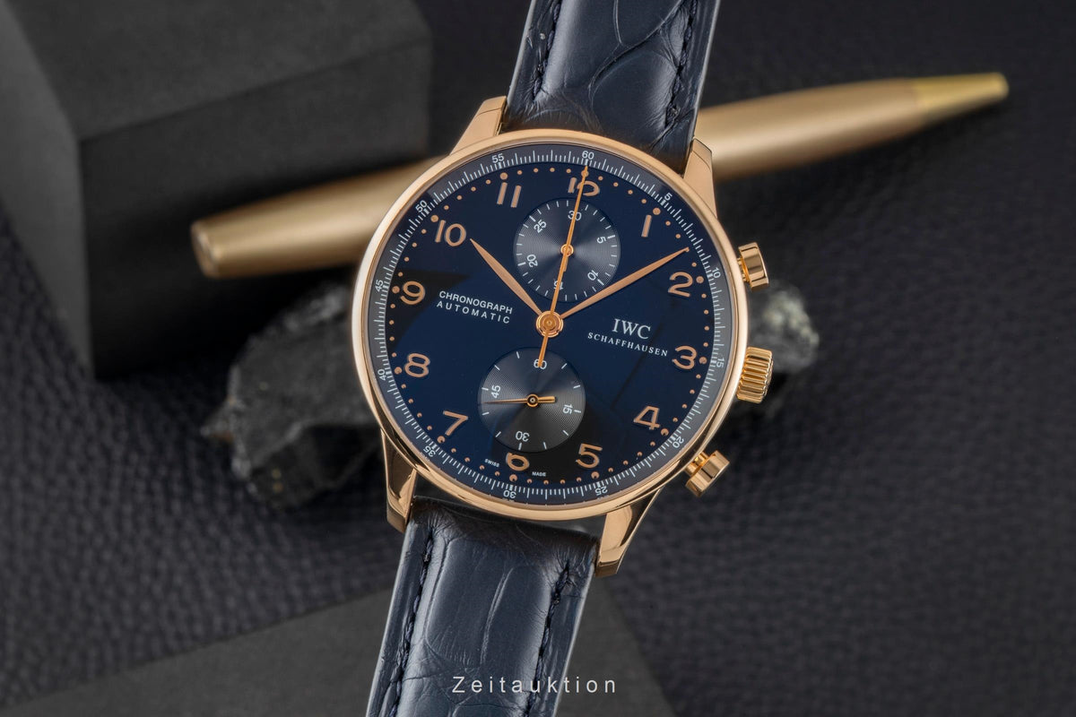 IWC Portugieser chronographe or 18 ct automatique montre pour hommes IW371415 LP: 25400EUR  [2605777]
