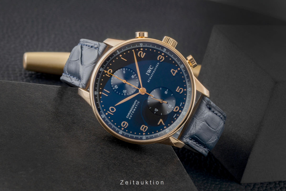 IWC Portugieser chronographe or 18 ct automatique montre pour hommes IW371415 LP: 25400EUR  [2605777]