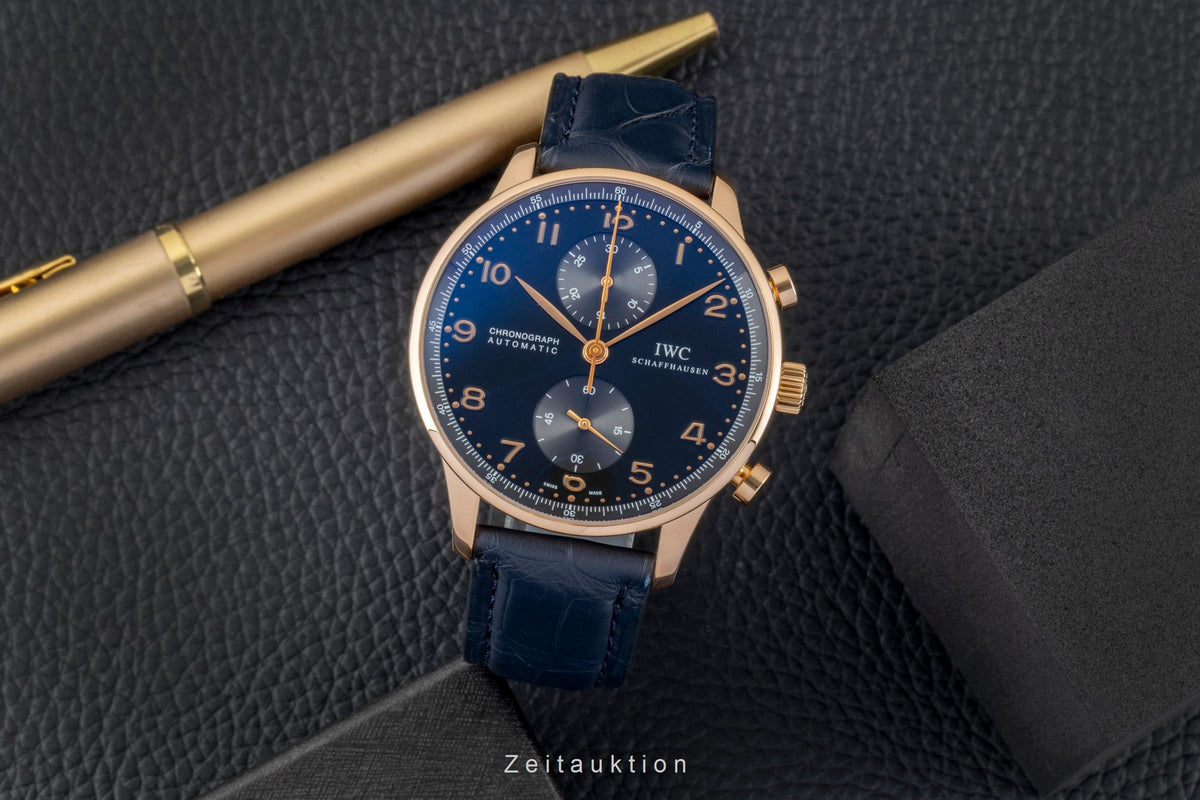 IWC Portugieser chronographe or 18 ct automatique montre pour hommes IW371415 LP: 25400EUR  [2605777]