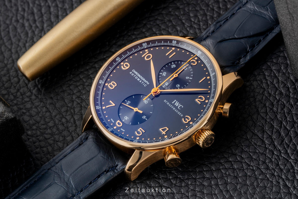 IWC Portugieser chronographe or 18 ct automatique montre pour hommes IW371415 LP: 25400EUR  [2605777]