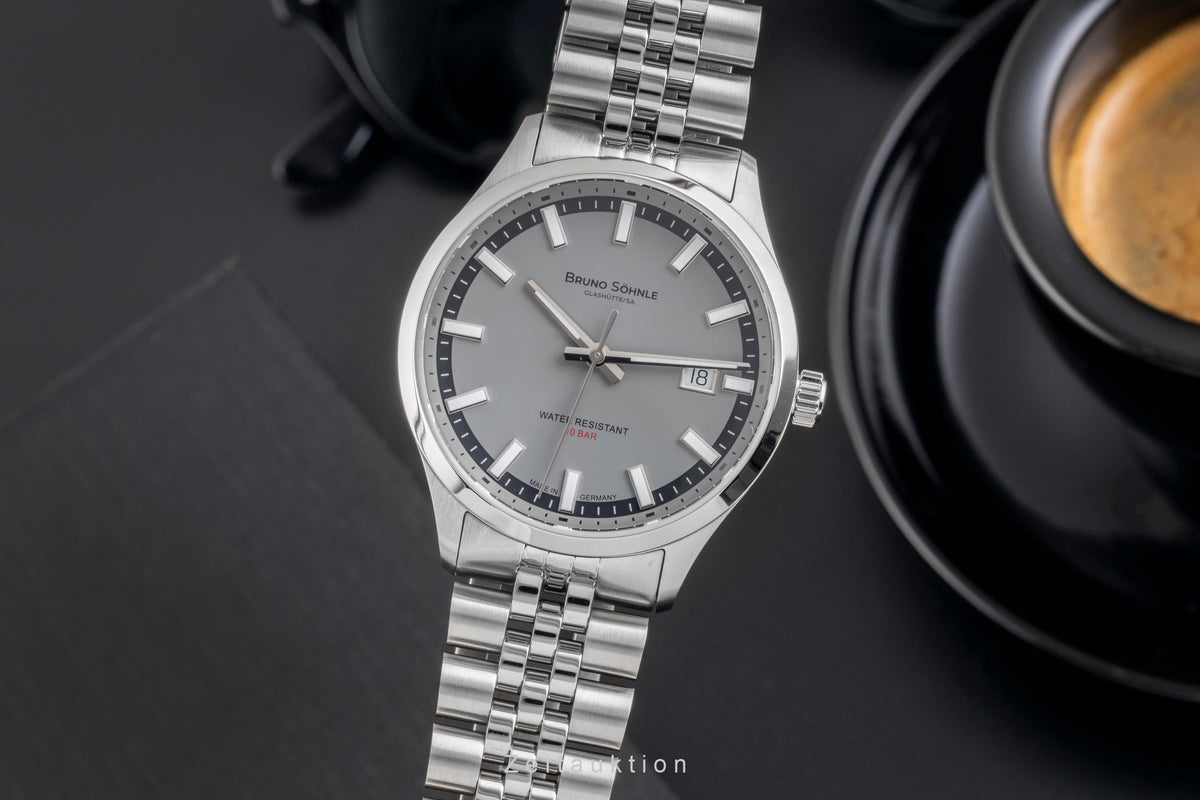 Bruno Söhnle Glashütte Turin Stahl Automatik Herrenuhr Ref 17-12230-840 B&P New  [2605781]