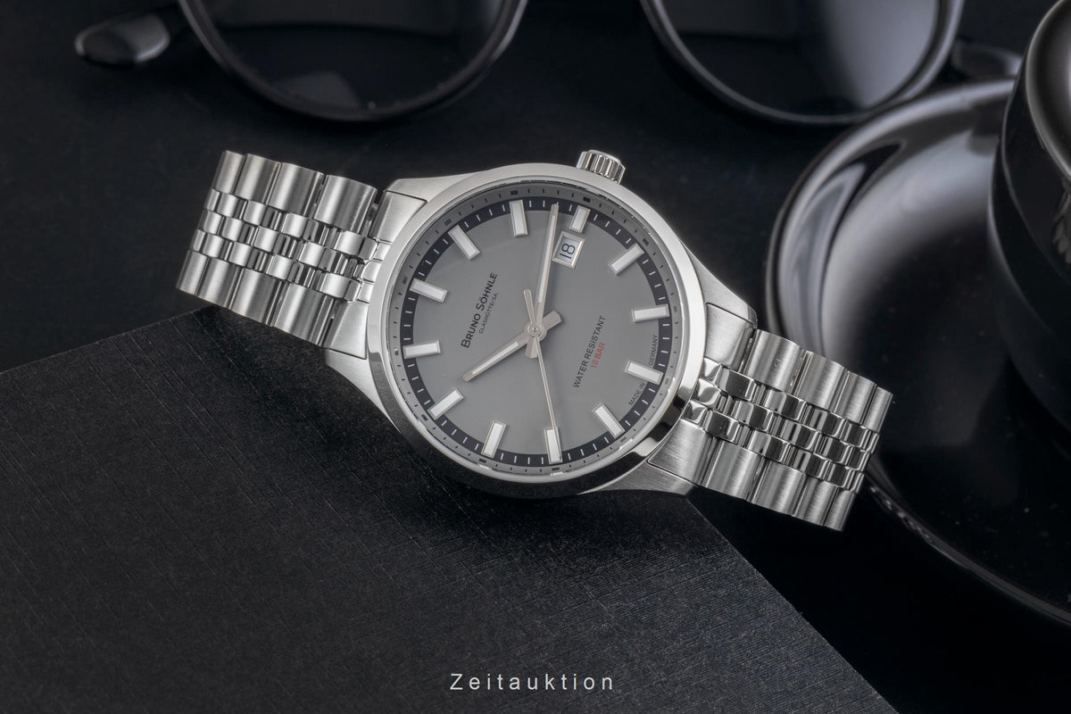 Bruno Söhnle Glashütte Turin Stahl Automatik Herrenuhr Ref 17-12230-840 B&P New  [2605781]