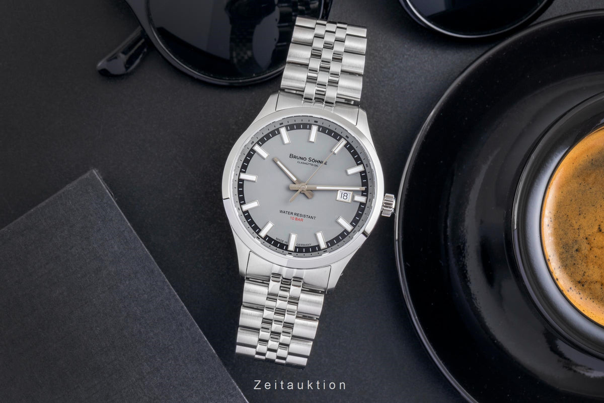 Bruno Söhnle Glashütte Turin Stahl Automatik Herrenuhr Ref 17-12230-840 B&P New  [2605781]