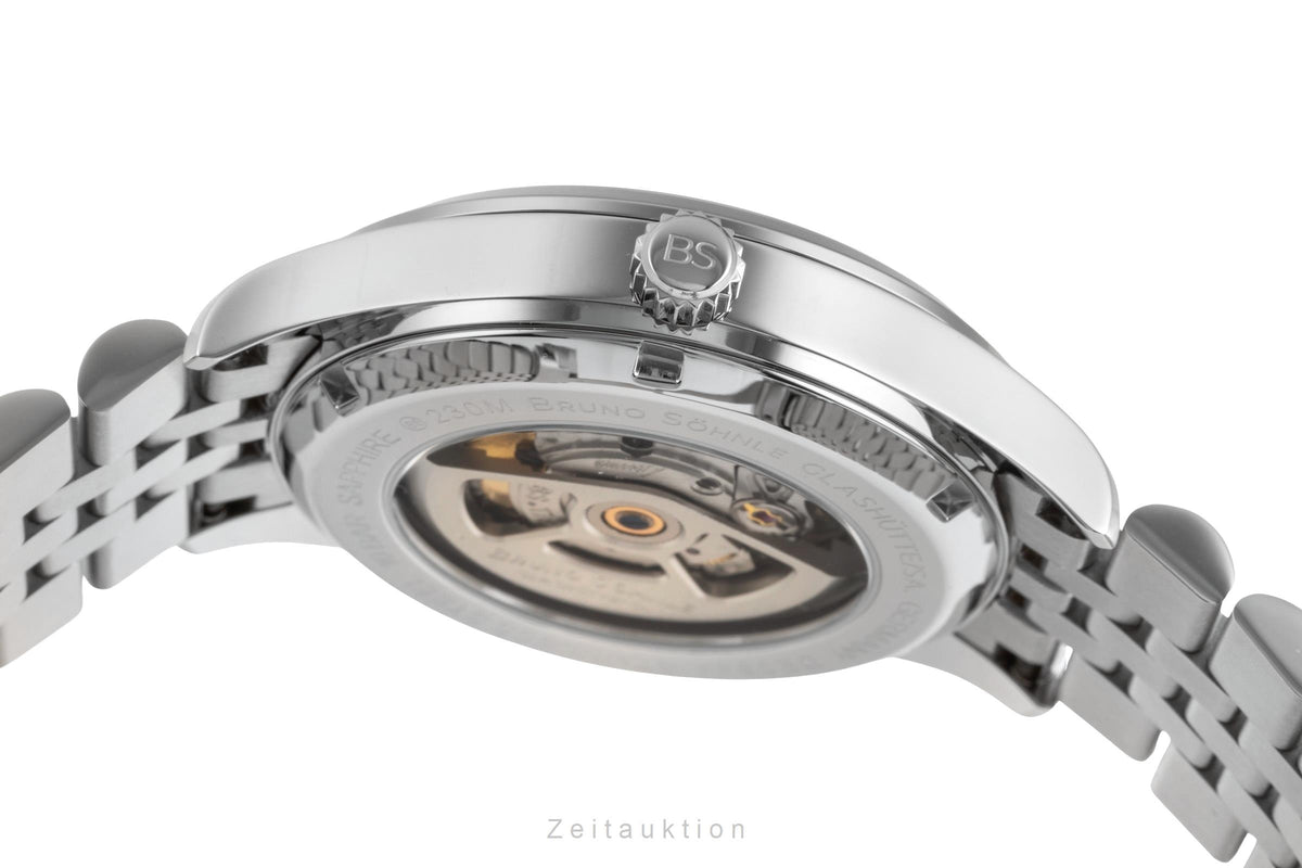Bruno Söhnle Glashütte Turin Stahl Automatik Herrenuhr Ref 17-12230-840 B&P New  [2605781]