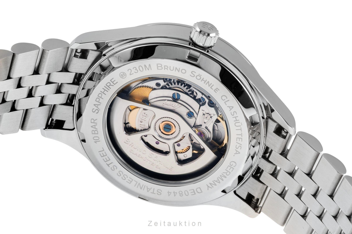 Bruno Söhnle Glashütte Turin Stahl Automatik Herrenuhr Ref 17-12230-840 B&P New  [2605781]