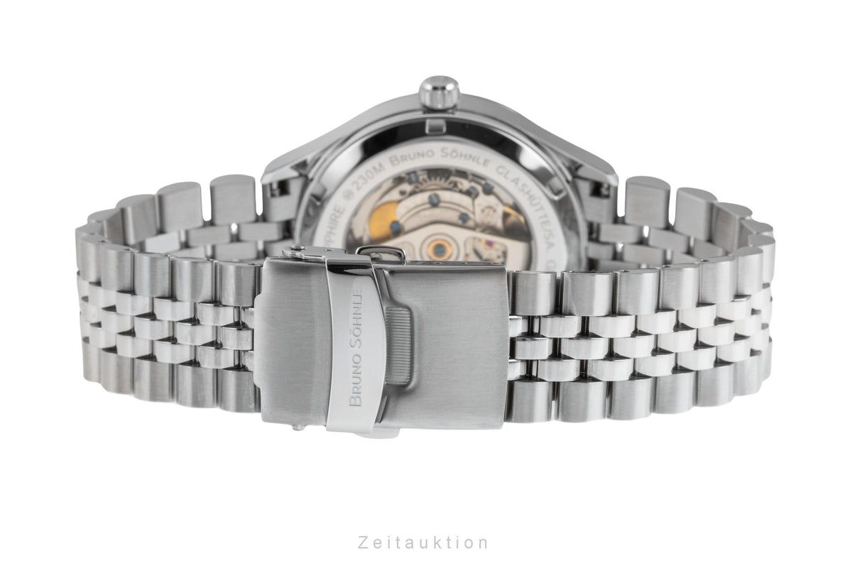 Bruno Söhnle Glashütte Turin Stahl Automatik Herrenuhr Ref 17-12230-840 B&P New  [2605781]