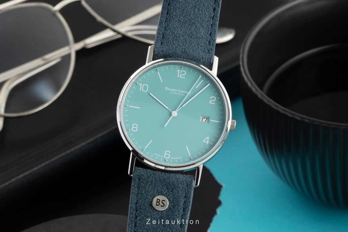 Bruno Söhnle Glashütte Rondo Petrol Edelstahl Herrenuhr Medium Ref. 17-13105-421 [2605787]