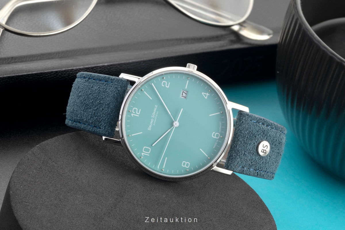 Bruno Söhnle Glashütte Rondo Petrol Edelstahl Herrenuhr Medium Ref. 17-13105-421 [2605787]