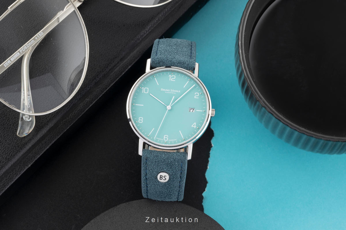 Bruno Söhnle Glashütte Rondo Petrol Edelstahl Herrenuhr Medium Ref. 17-13105-421 [2605787]