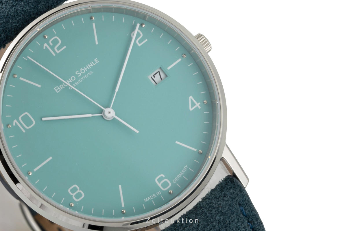 Bruno Söhnle Glashütte Rondo Petrol Edelstahl Herrenuhr Medium Ref. 17-13105-421 [2605787]