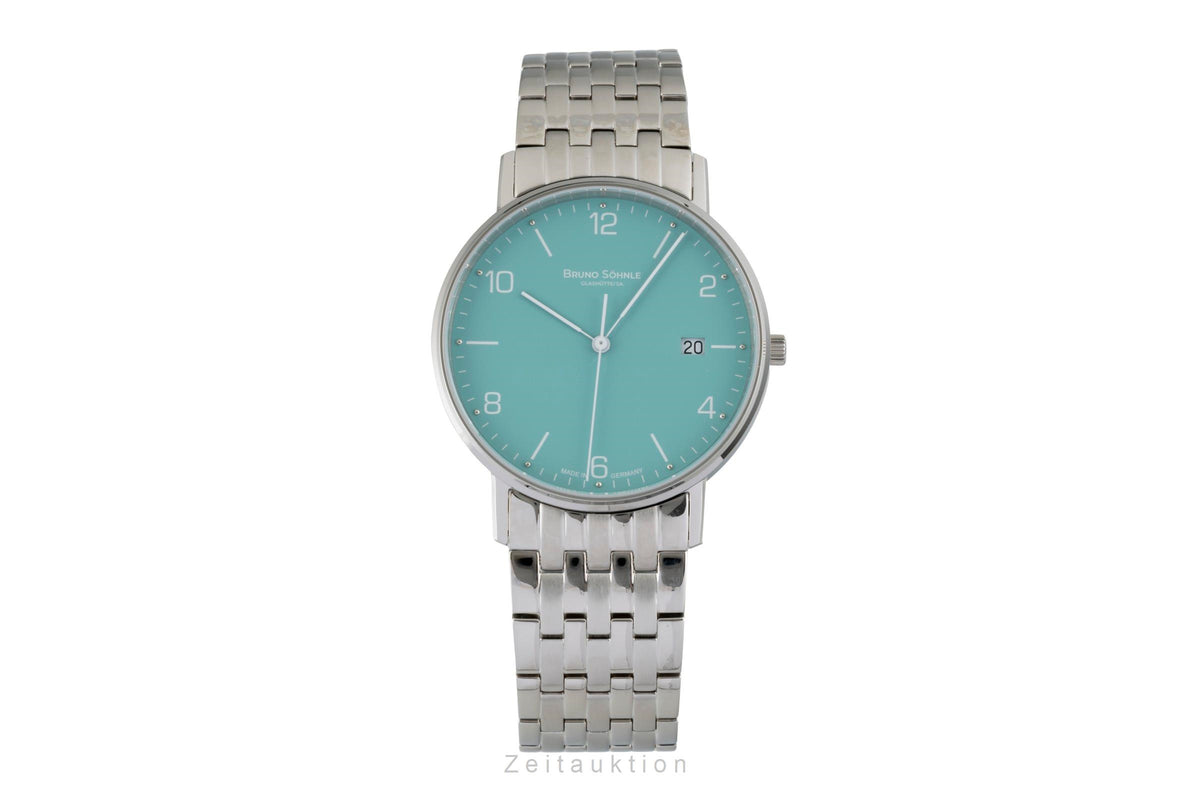 Bruno Söhnle Glashütte Rondo Petrol Stahl Quarz Herrenuhr Ref. 17-13105-422  [2605788]