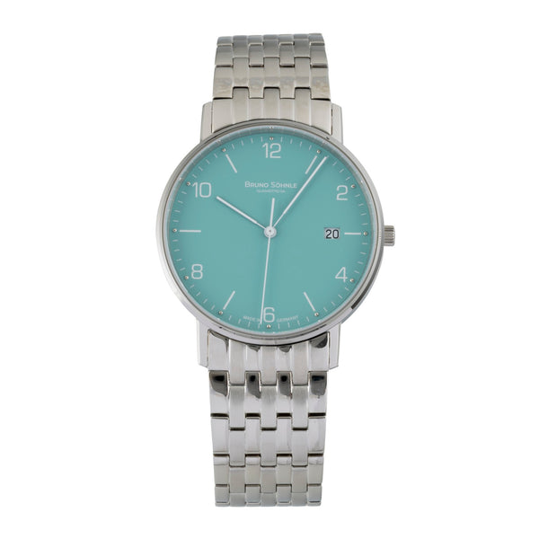 Bruno Söhnle Glashütte Rondo Petrol Stahl Quarz Herrenuhr Ref. 17-13105-422  [2605788]