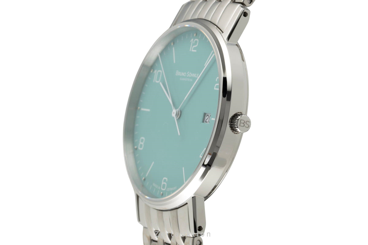 Bruno Söhnle Glashütte Rondo Petrol Stahl Quarz Herrenuhr Ref. 17-13105-422  [2605788]