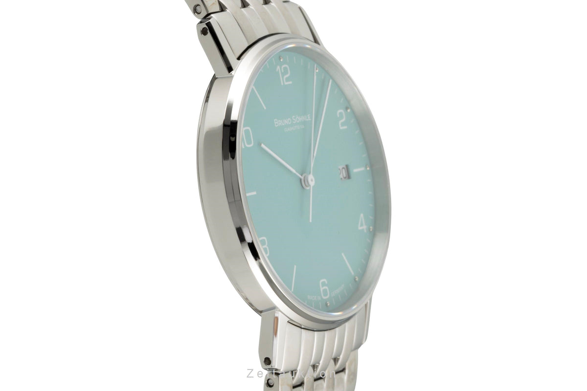 Bruno Söhnle Glashütte Rondo Petrol Stahl Quarz Herrenuhr Ref. 17-13105-422  [2605788]