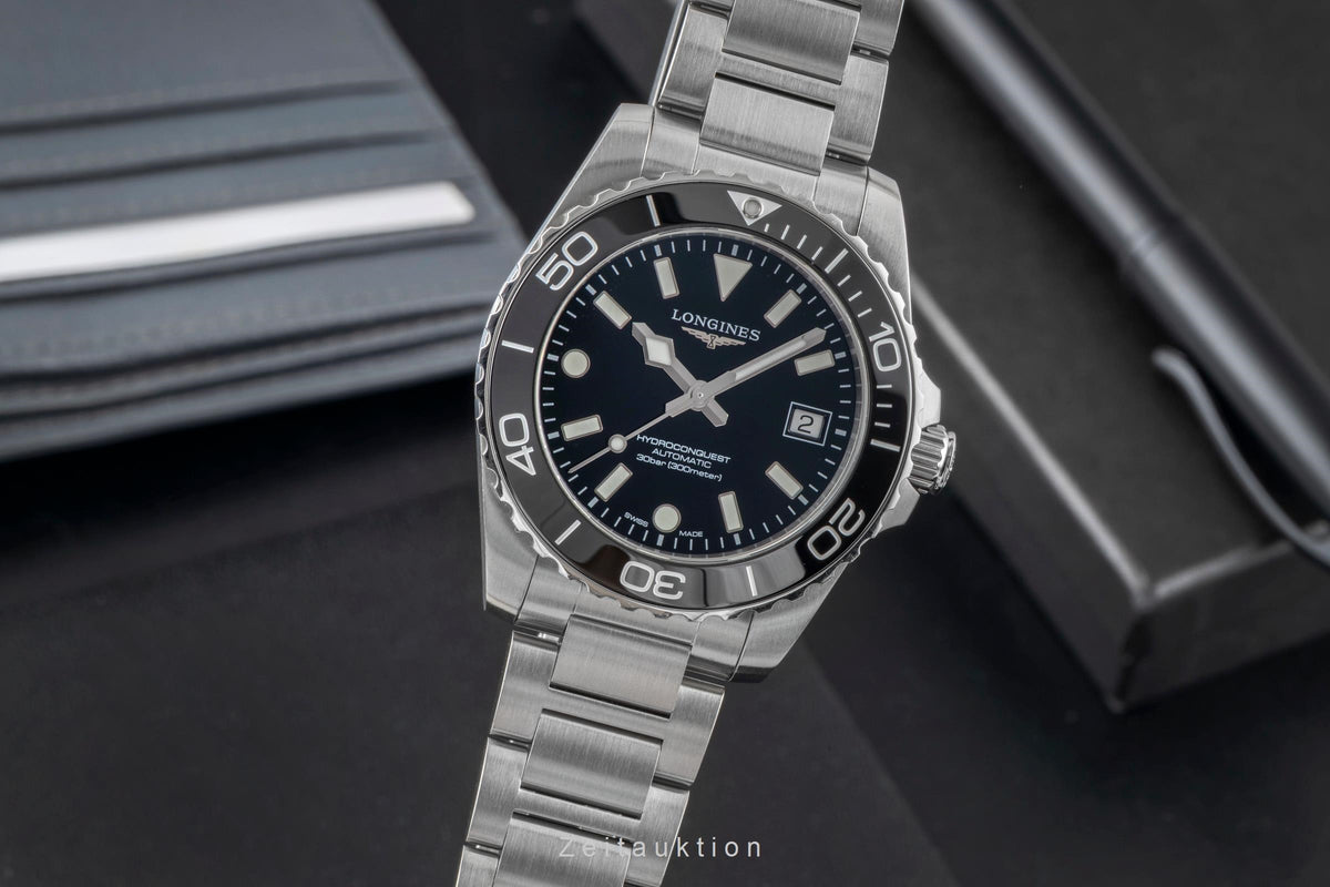 Longines Hydro Conquest steel automatic men's watch L3.779.4.56.6 LP: 2150EUR  [2605803]