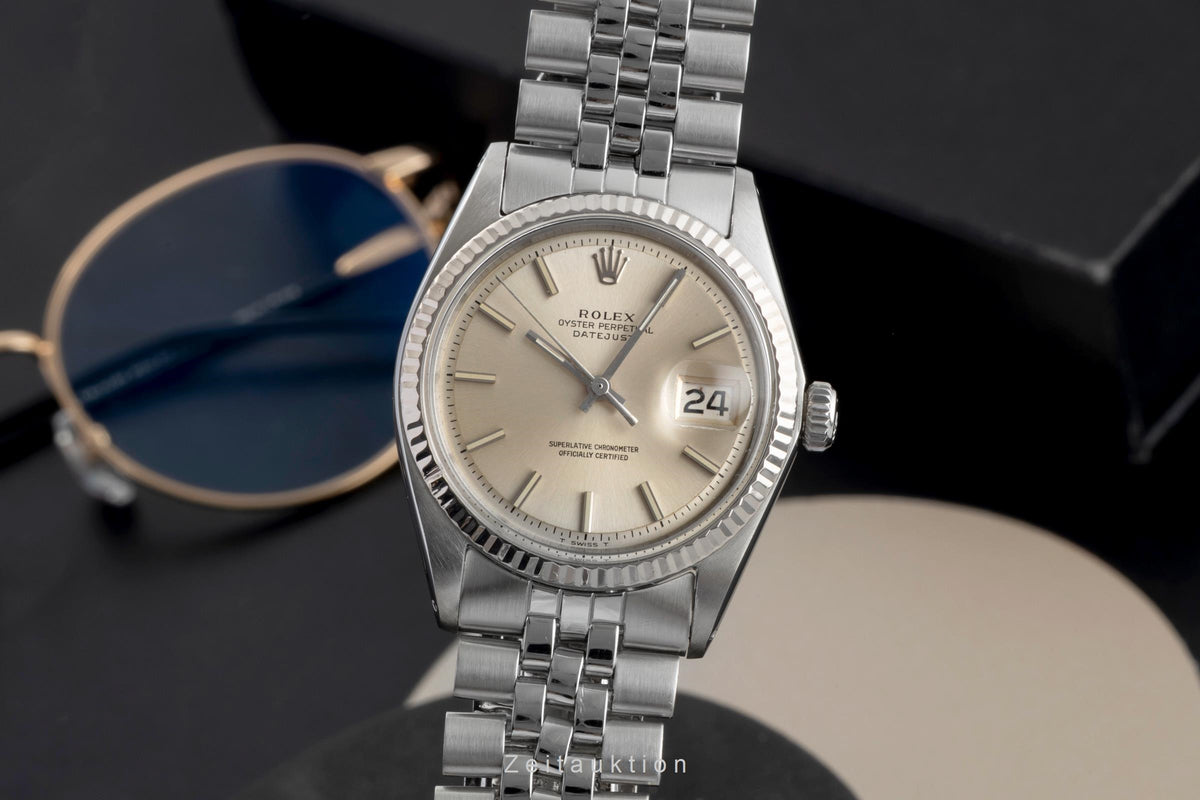 Rolex Datejust acciaio / oro bianco automatismo orologio da uomo 1601 Vintage  [2605837]