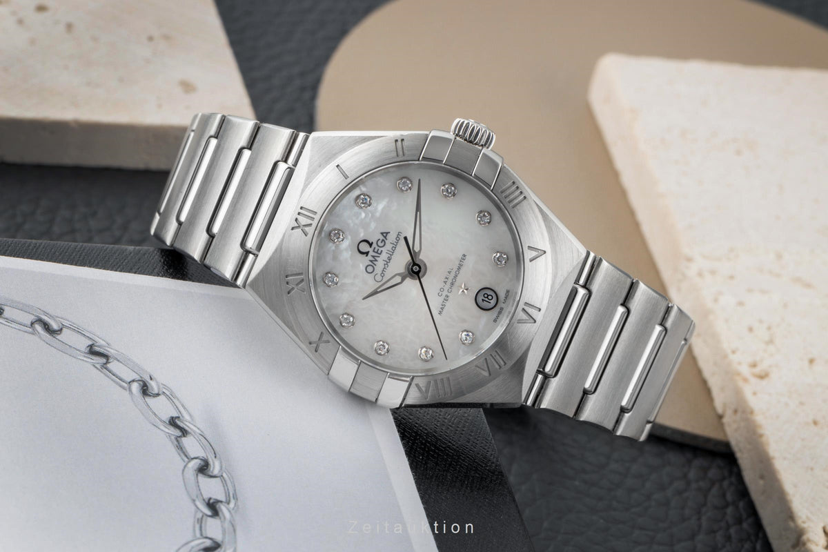 Omega Constellation acier automatique montre pour femmes 131.10.29.20.55.001 LP: 8600EUR  [2605844]