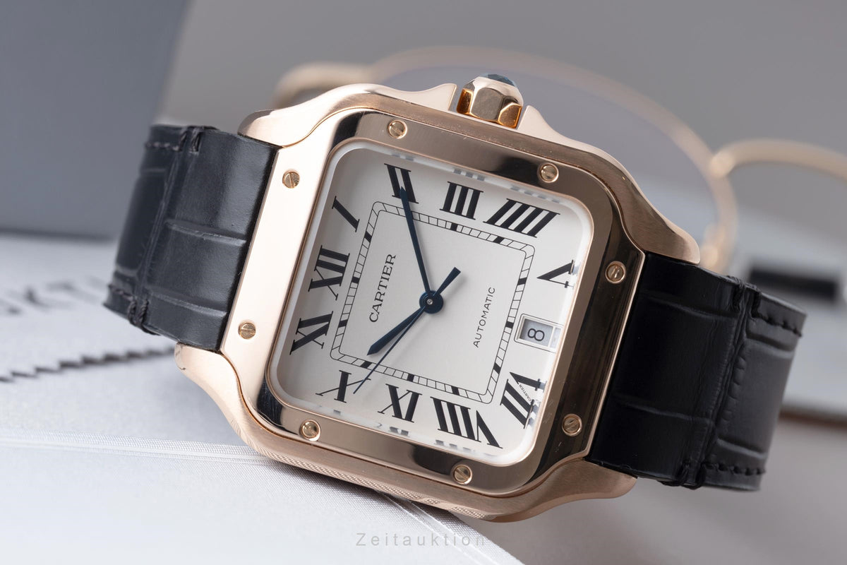 Cartier Santos 18 ct red gold automatic men's watch WGSA0019 LP: 24400EUR  [2605866]