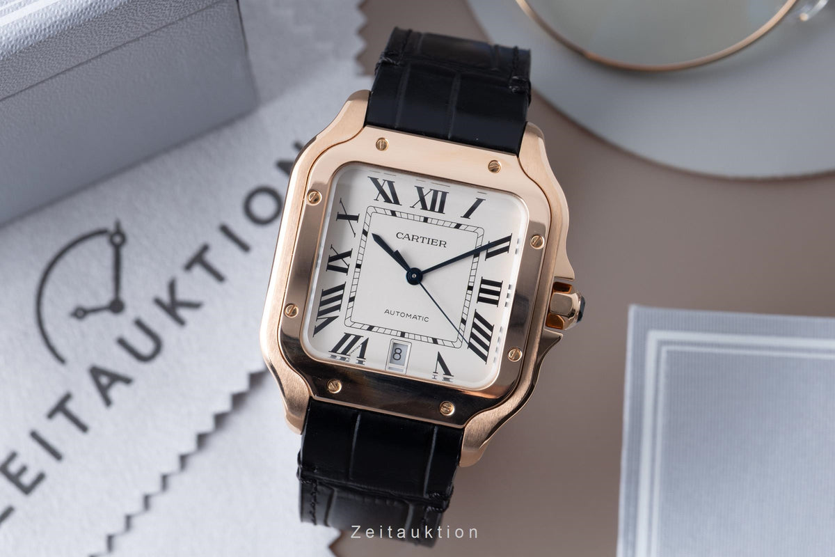 Cartier Santos 18 ct red gold automatic men's watch WGSA0019 LP: 24400EUR  [2605866]
