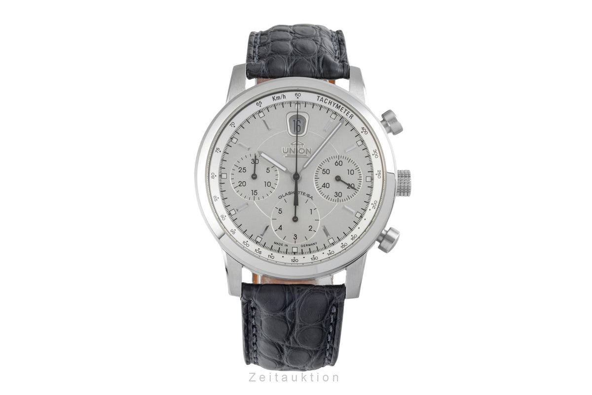 Union Glashütte Sport Chronograph Stahl Automatik Ref. 26-32-50-50-MB B&P [2605890]
