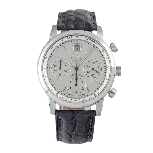 Union Glashütte Sport Chronograph Stahl Automatik Ref. 26-32-50-50-MB B&P [2605890]