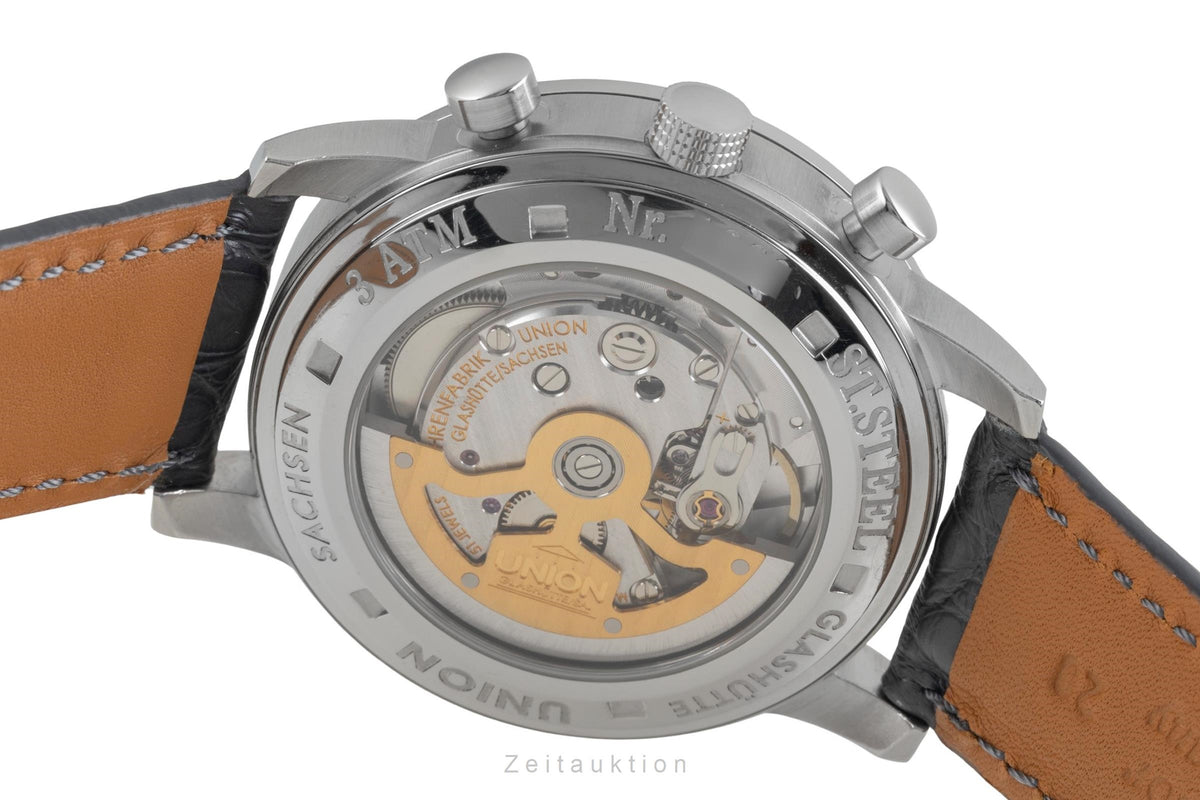 Union Glashütte Sport Chronograph Stahl Automatik Ref. 26-32-50-50-MB B&P [2605890]