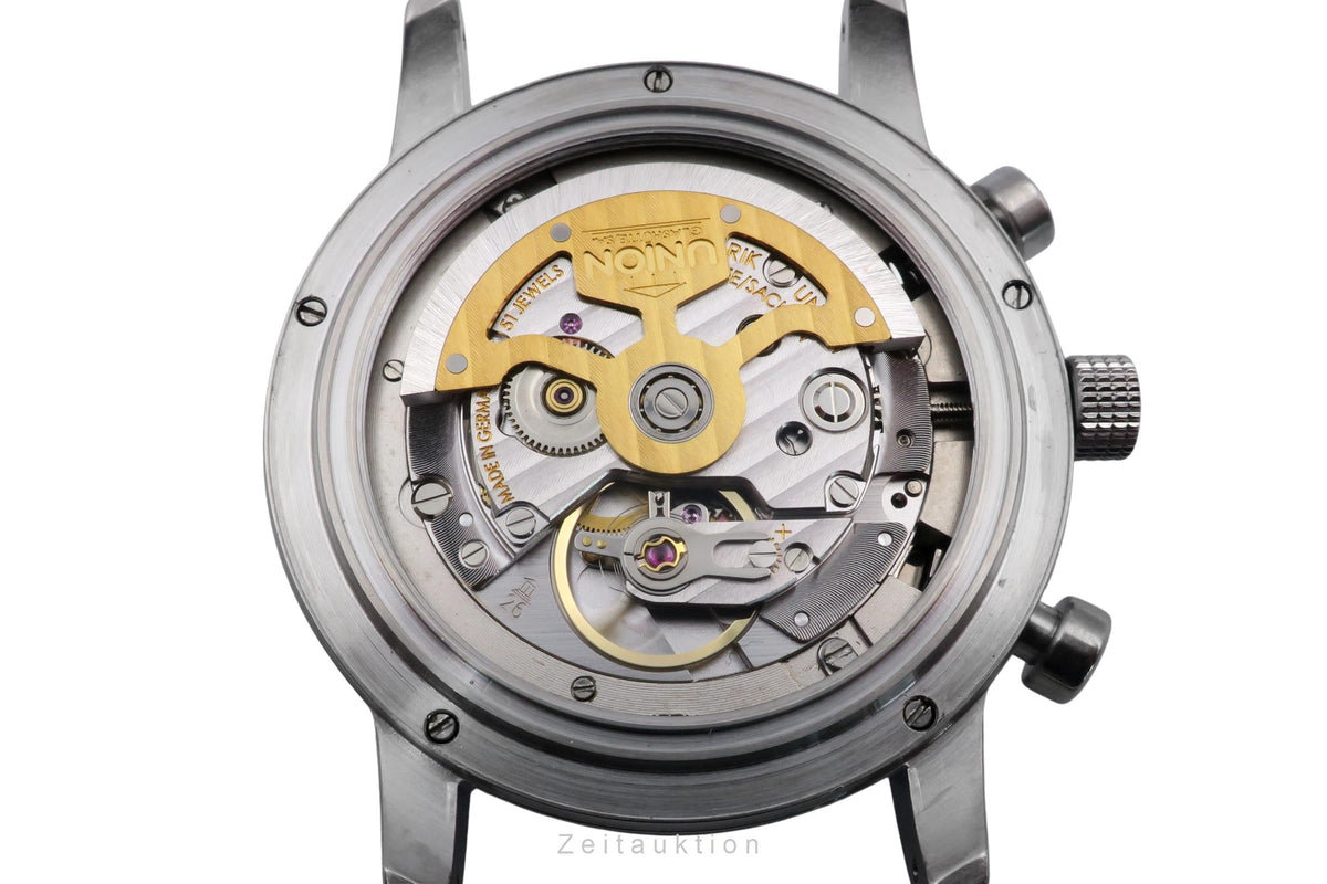 Union Glashütte Sport Chronograph Stahl Automatik Ref. 26-32-50-50-MB B&P [2605890]